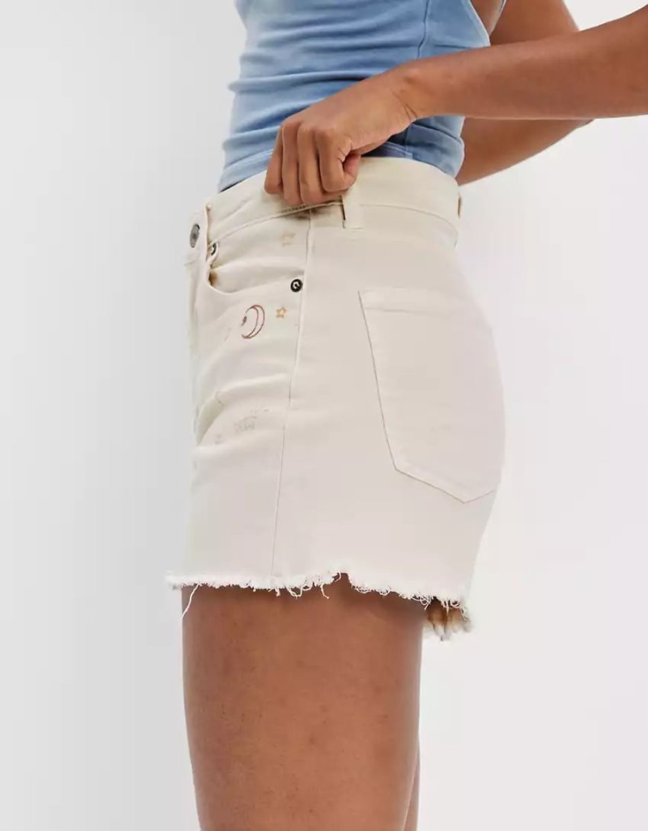 Shorts American Eagle AE Stretch Twill Highest Taille '90s Boyfriend Blanche Femme | QHD-09561106